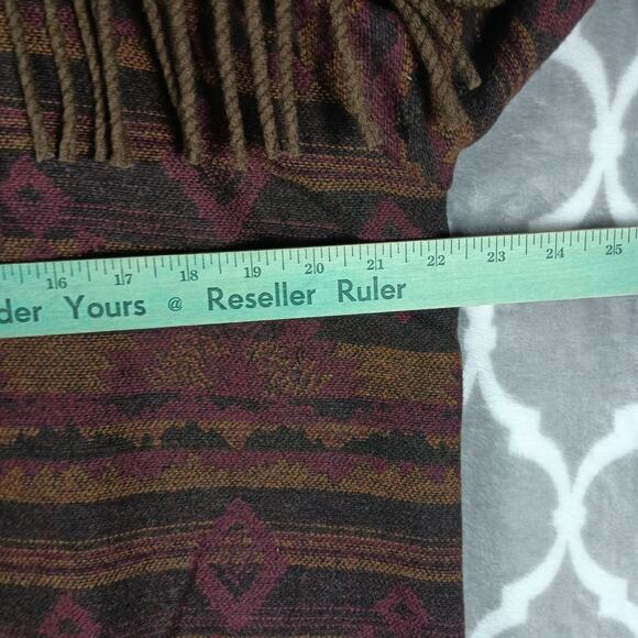 Sam Edelman Jacket Womens Small Aztec Fringe Western Wool Blend Coat - Picture 6 of 8